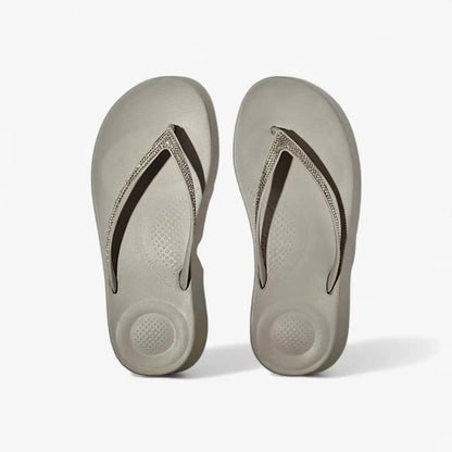 Fit Flop Womens I Qushion Sparkle Sandal Grey | Fit Flop