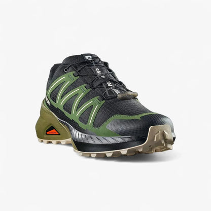 Salomon Mens Speedcross Peak Trail Sneaker Black Black Forest Rainy Day | Salomon