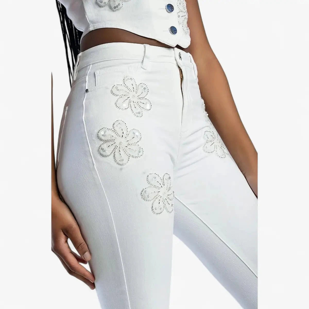 Sissy Boy Womens High Waisted Skinny Jean White | Sissy Boy