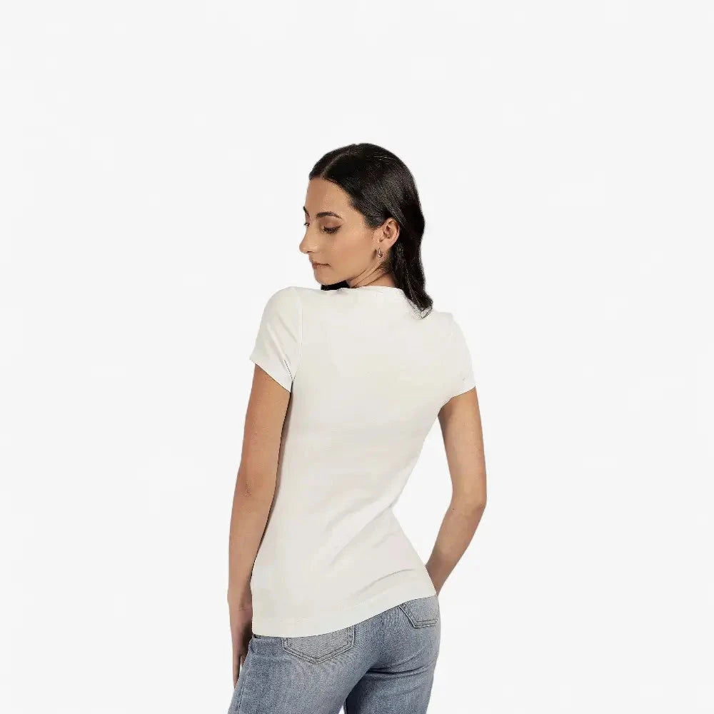 Guess Womens Logo Lace Tee Light Blue | Guess