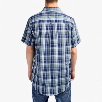 Jeep Mens Yd Check Short Sleeve Tee Multi Blue | Jeep