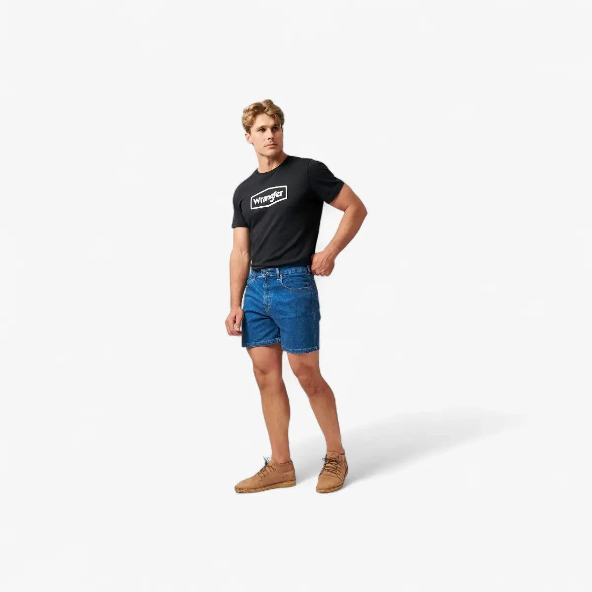 Wrangler Mens Hero Stretch Denim Shorts Stonewash | Wrangler