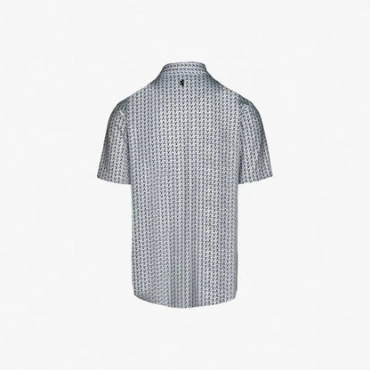 Pringle Mens George Printed Technical Short Sleeve Golfer White | Pringle