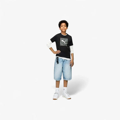 Puma Boys Graphic Box Tee Black | Puma