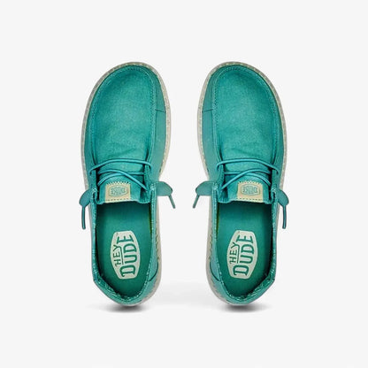 Hey Dude Womens Wendy Stretch Canvas Turq | Hey Dude