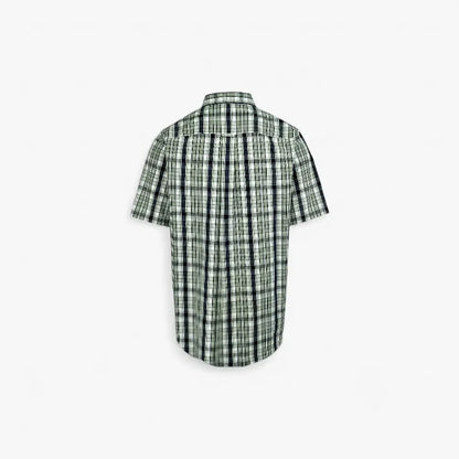 Pringle Mens Jasper Short Sleeve Check Classic Shirt Green | Pringle