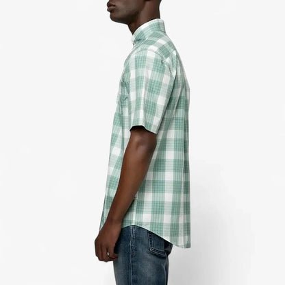 Polo Mens Short Sleeve Check Shirt Green | Polo