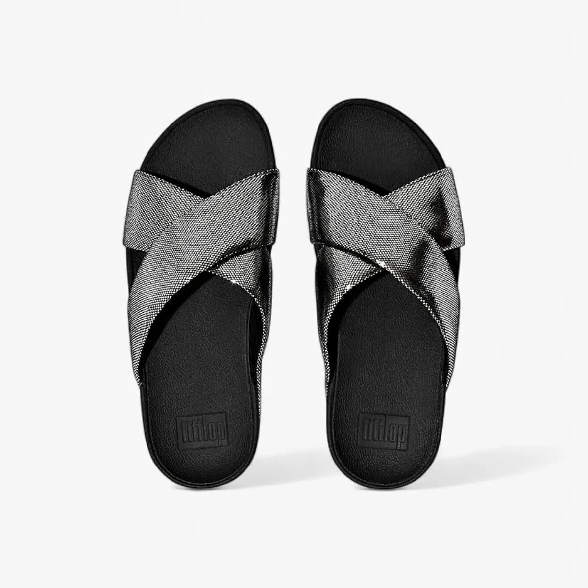 Fit Flop Womens Lutra Cross Slide All Black | Fit Flop