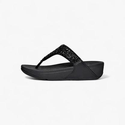 Fit Flop Womens Shimmerfoil Sandal All Black | Fit Flop