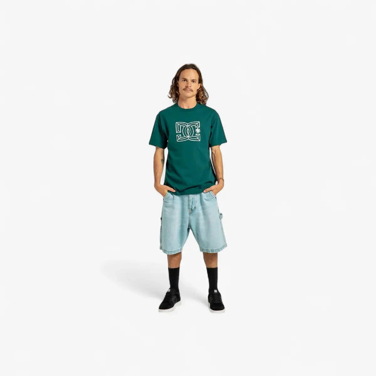 Dc Mens Outline Star Short Sleeve Tee Deep Teal | DC