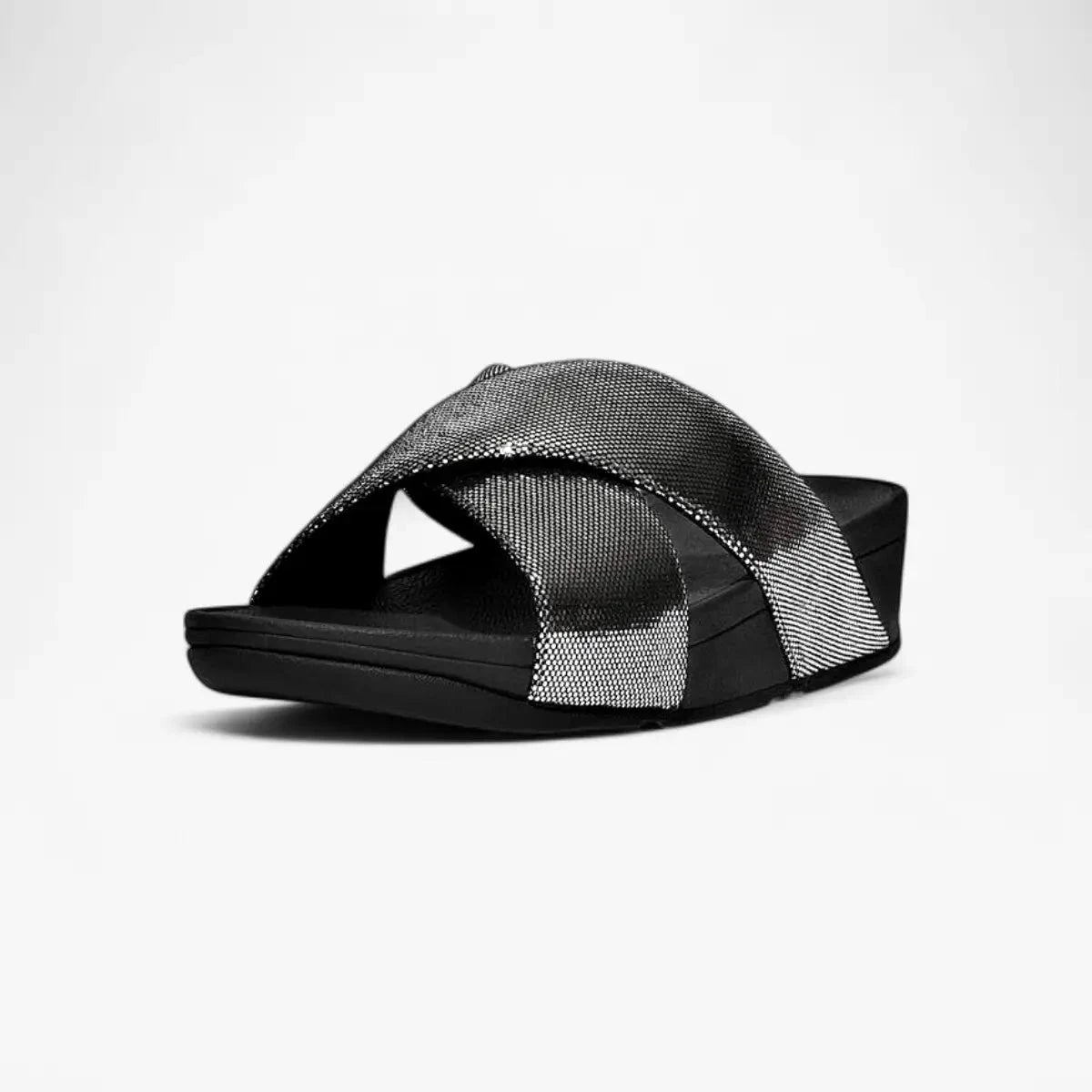 Fit Flop Womens Lutra Cross Slide All Black | Fit Flop