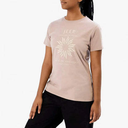 Jeep Womens Rise To The Adventure Slogan Tee Galnut | Jeep