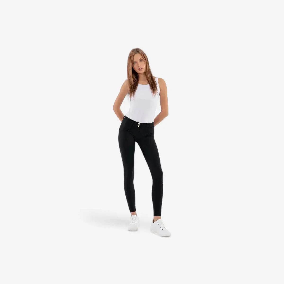 Freddy Womens Diwo Pro Black Regular Waist Long Length Pant | Freddy