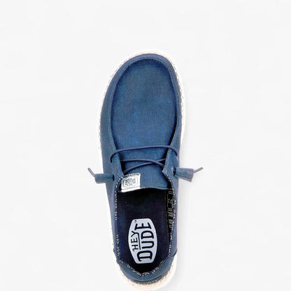 Hey Dude Womens Wendy Stretch Canvas Navy | Hey Dude