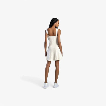 Sissy Boy Knitwear Mini Dress Flare Hem Scallop Edge Off White | Sissy Boy