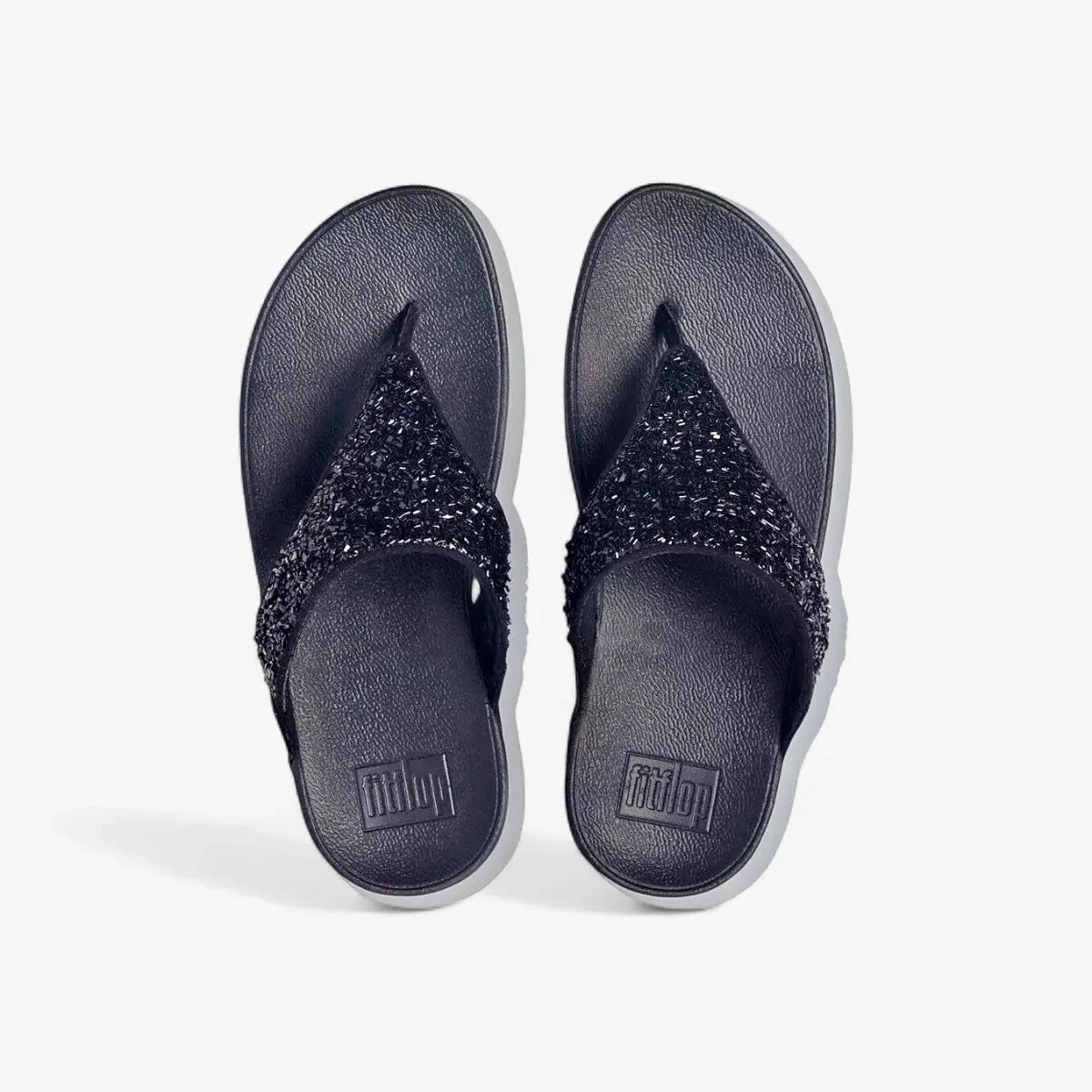 Fit Flop Womens Shimmerfoil Sandal All Black | Fit Flop