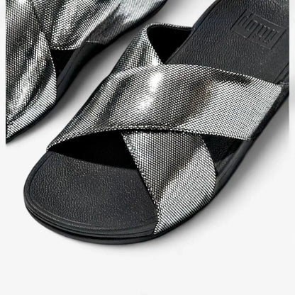 Fit Flop Womens Lutra Cross Slide All Black | Fit Flop