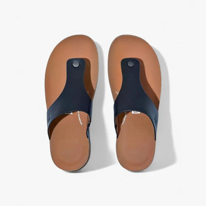 Fit Flop Mens Cork Leather Sandal Black | Fit Flop