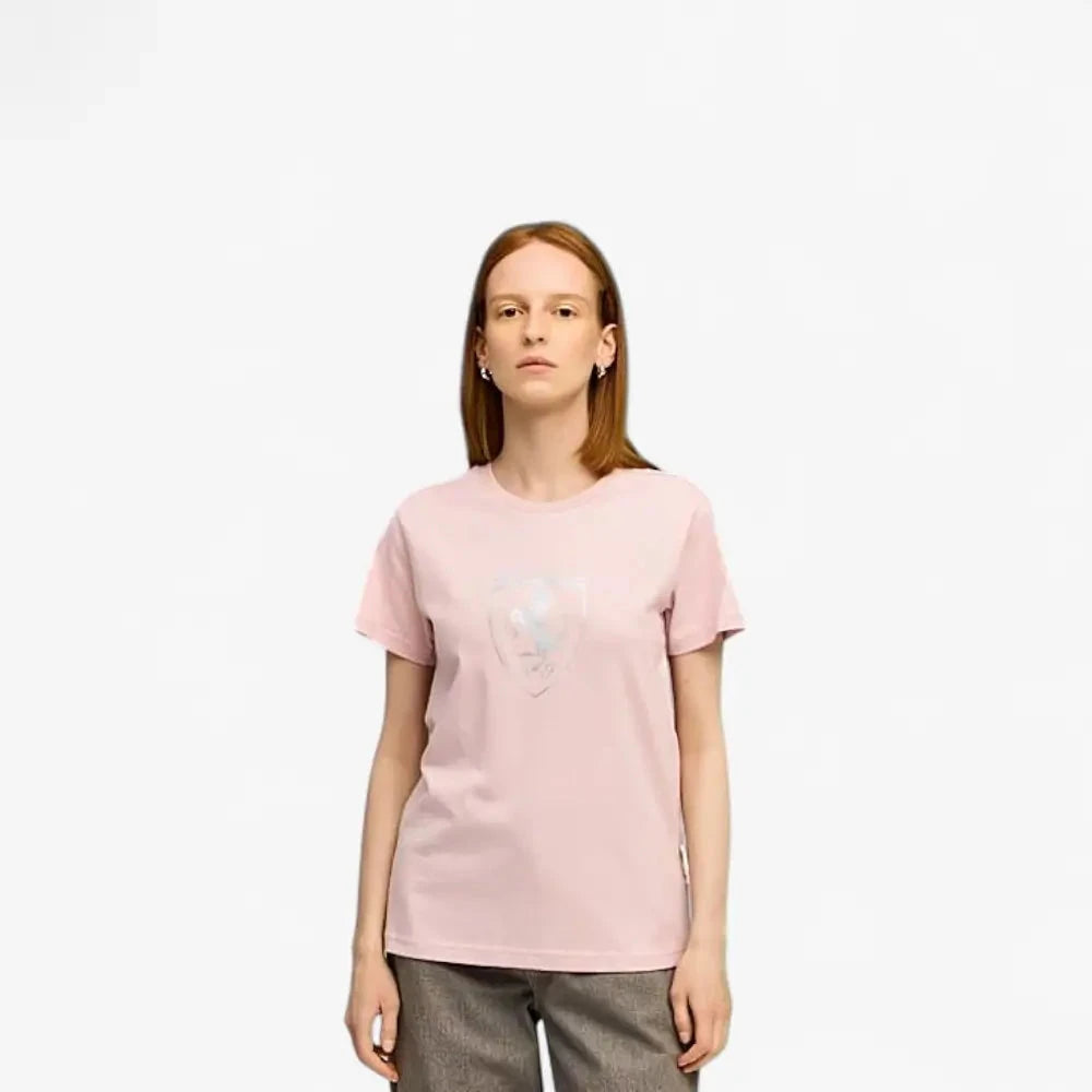 Puma Womens Ferrari Sportswear Tonal Shield Short Sleeve Tee Pale Mauve | Puma