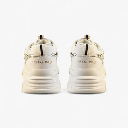 Sissy Boy Womens Chunky Gold Sneaker Cream | Sissy Boy