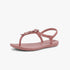 Pink Ipanema Womens Class Charming thong sandal with adjustable ankle strap and decorative T-strap bow detail, side view.