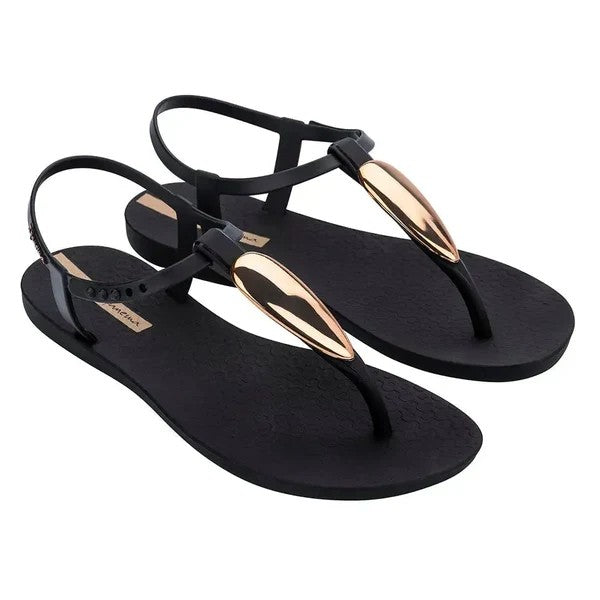 Ipanema Womens Class Luxury Sandal Black Gold