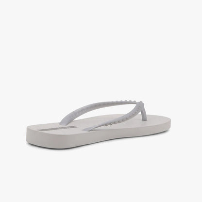 Ipanema Womens Essence Sandal in grey silver, featuring dotted straps, photographed from a rear-side view on a white