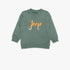 Jeep Girls Ombre Logo Pullover Sweater in wavelite green, featuring a front view and ribbed cuffs and hem.