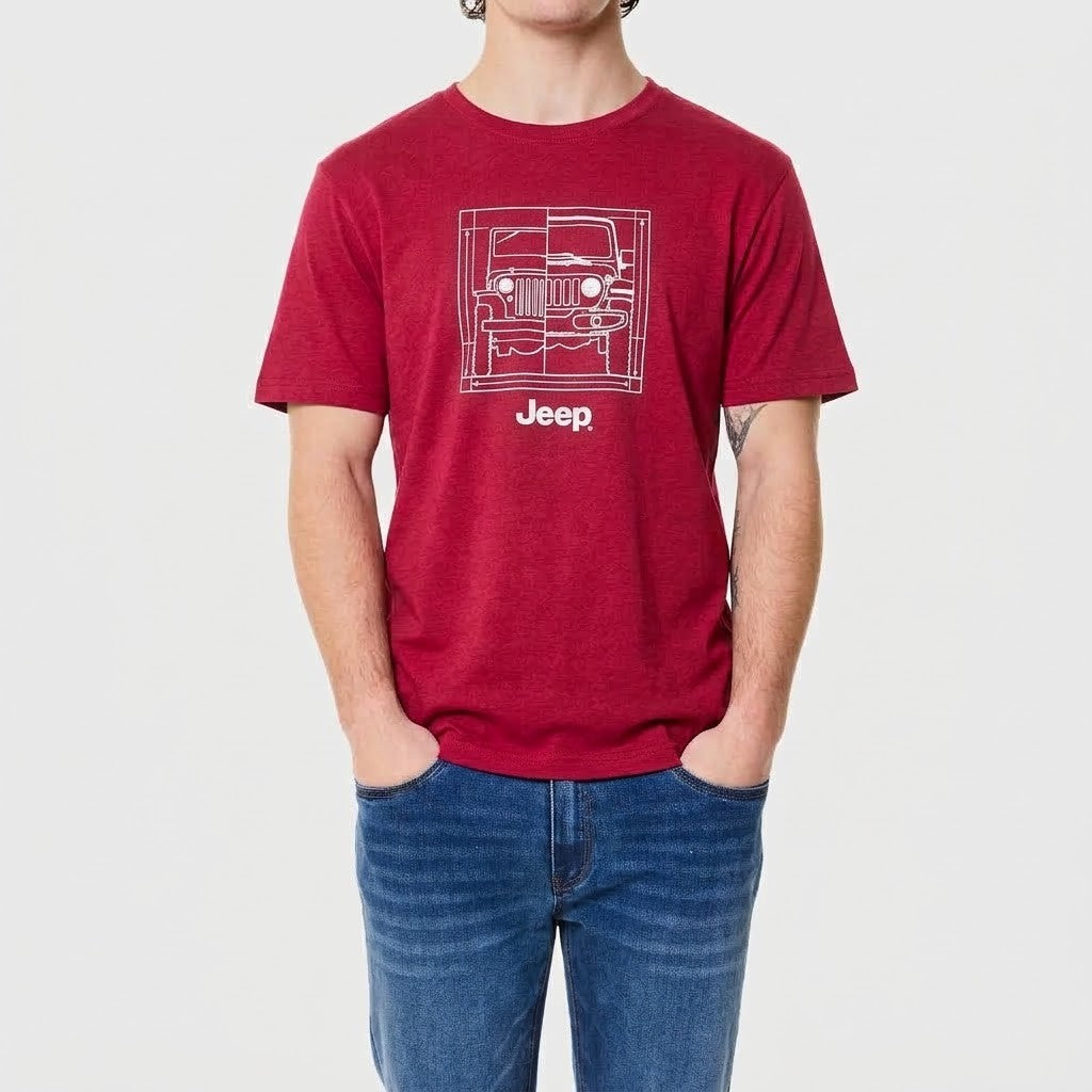Jeep Mens Car Icon Tee Red