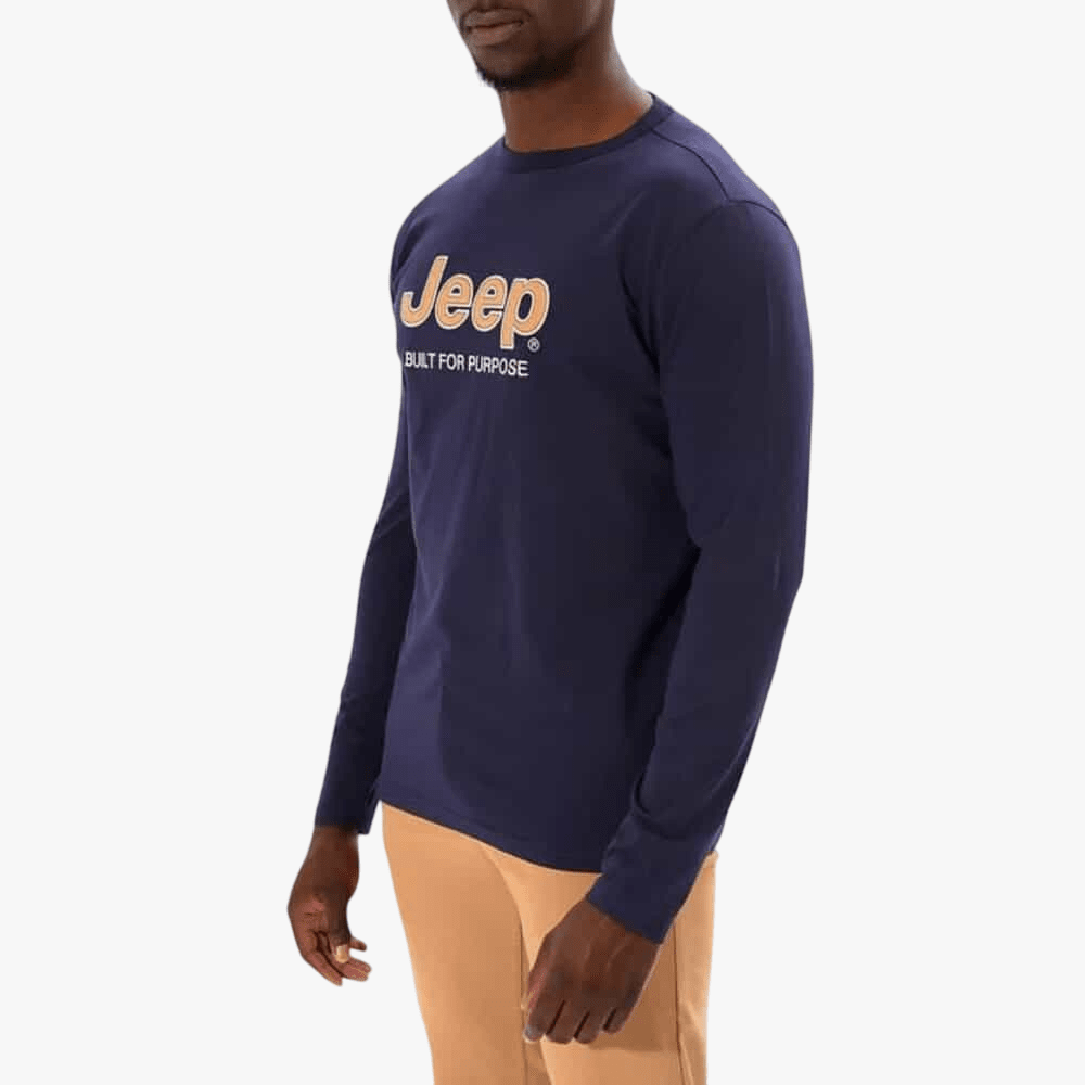 Jeep Mens Fashion Ghraphic Long Sleeve Tee Navy | Jeep