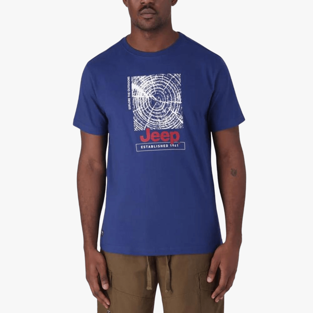 Jeep Mens Fashion Graphic Short Sleeve Tee Lazuli Blue | Jeep