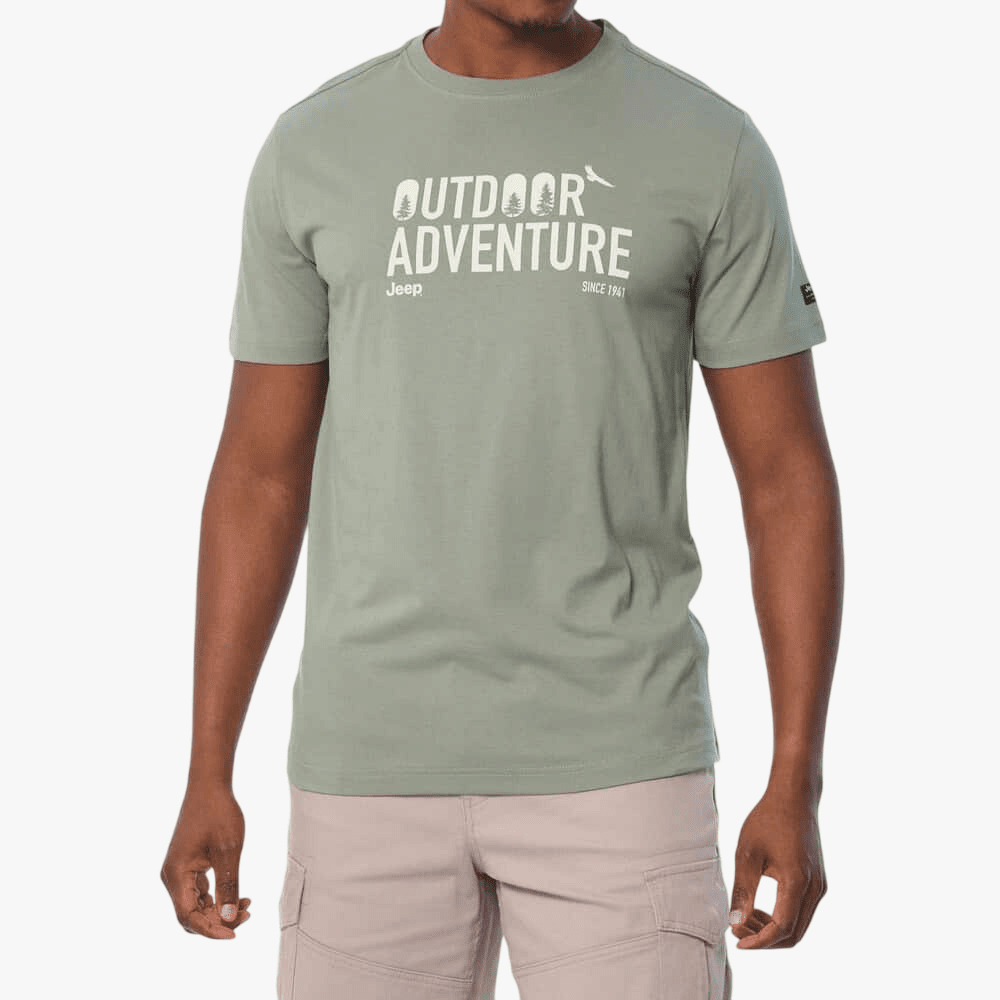 Jeep Mens Fashion Graphic Short Sleeve Tee Olive | Jeep