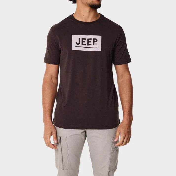 Jeep Mens Fashion Short Sleeve Tee Brown