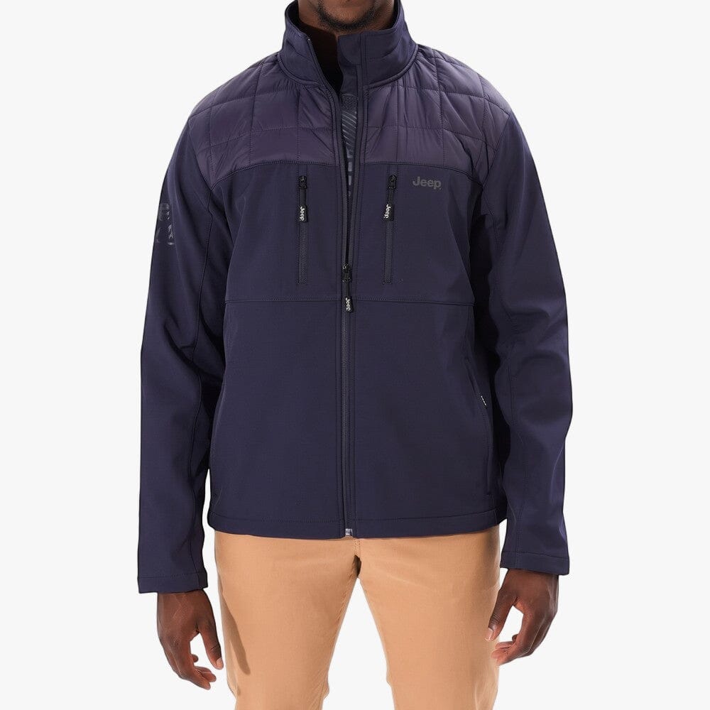 Jeep Mens Quilted Softshell Jacket Navy | Jeep