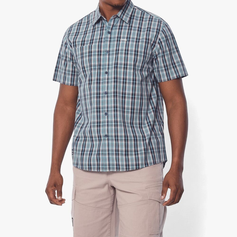 Jeep Mens Yd Short Sleeve Check Shirt Multi | Jeep
