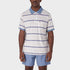 Jeep Mens Yd Stripe Short Sleeve Golfer Digital Mist Jeep