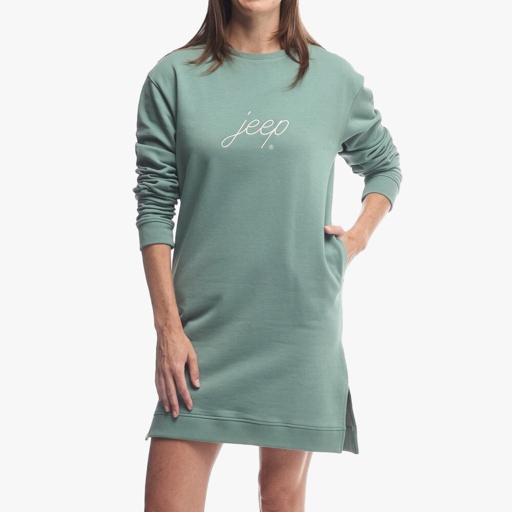 Jeep Womens Branded Sweat Dress Olive | Jeep