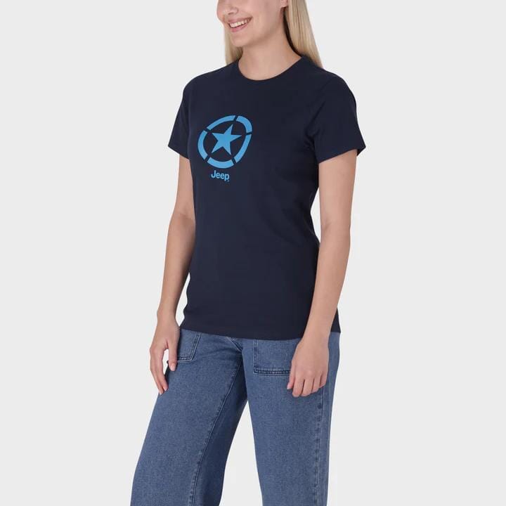 Jeep Womens Iconic Star Short Sleeve Tee Navy Jeep
