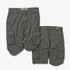 Kakiebos Mens 24Cm Fixed Waist Cargo Shorts in dark gray, shown from front and back view, flat illustration.