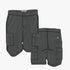 Two Kakiebos Mens 24Cm Fixed Waist Shorts in dark grey, featuring cargo pockets, displayed in front and back views.