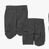 Kakiebos Mens 24Cm Fixed Waist Shorts in dark gray, shown from front and back view with cargo pockets.