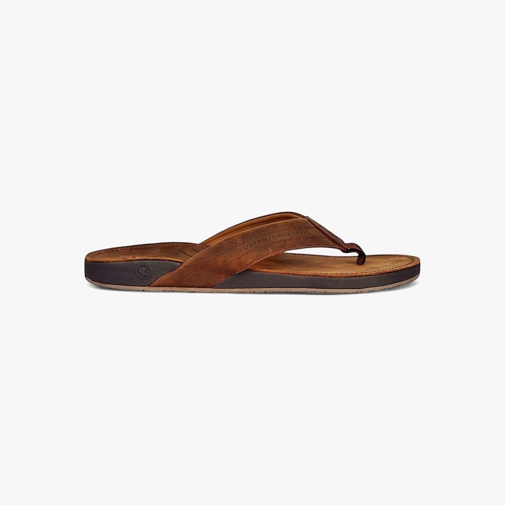 Kustom Mens Cruiser Leather Sandal Leather Brown | Kustom