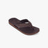 Kustom Mens Vego 2 Sandal in chocolate brown leather, shown at an angle, featuring branding on the strap and footbed.