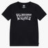 Levis Girls Floral Batwing Tee in black, featuring a white floral-patterned Batwing logo on the front of a short-sleeve