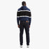 Rear view of a man wearing dark blue Levi&