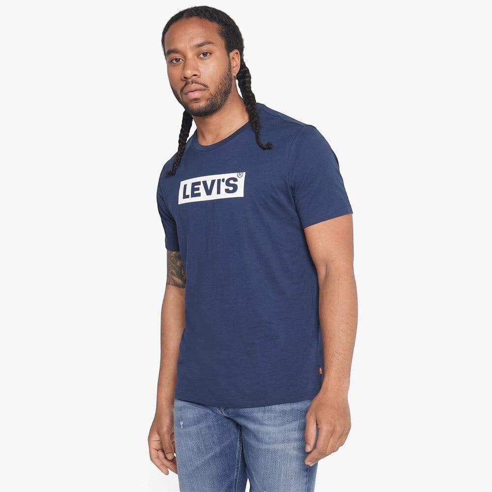 Levis Mens Boxtab Graphic Short Sleeve Tee Dress Blue | Levis