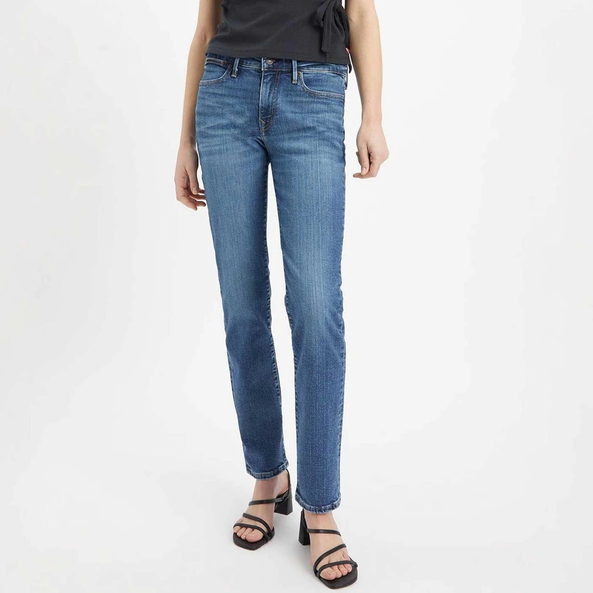 Levis Womens 712 Slim Mid Rise Welt Pocket Jean Blue Wave Mid