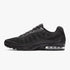 Nike Mens Air Max Invigor running shoe in black and anthracite, shown from a side view on a white background.
