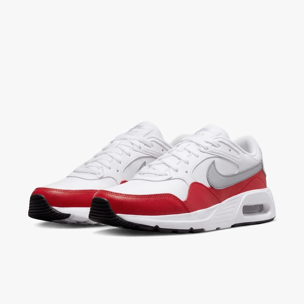 A pair of white and red Nike Air Max SC men&