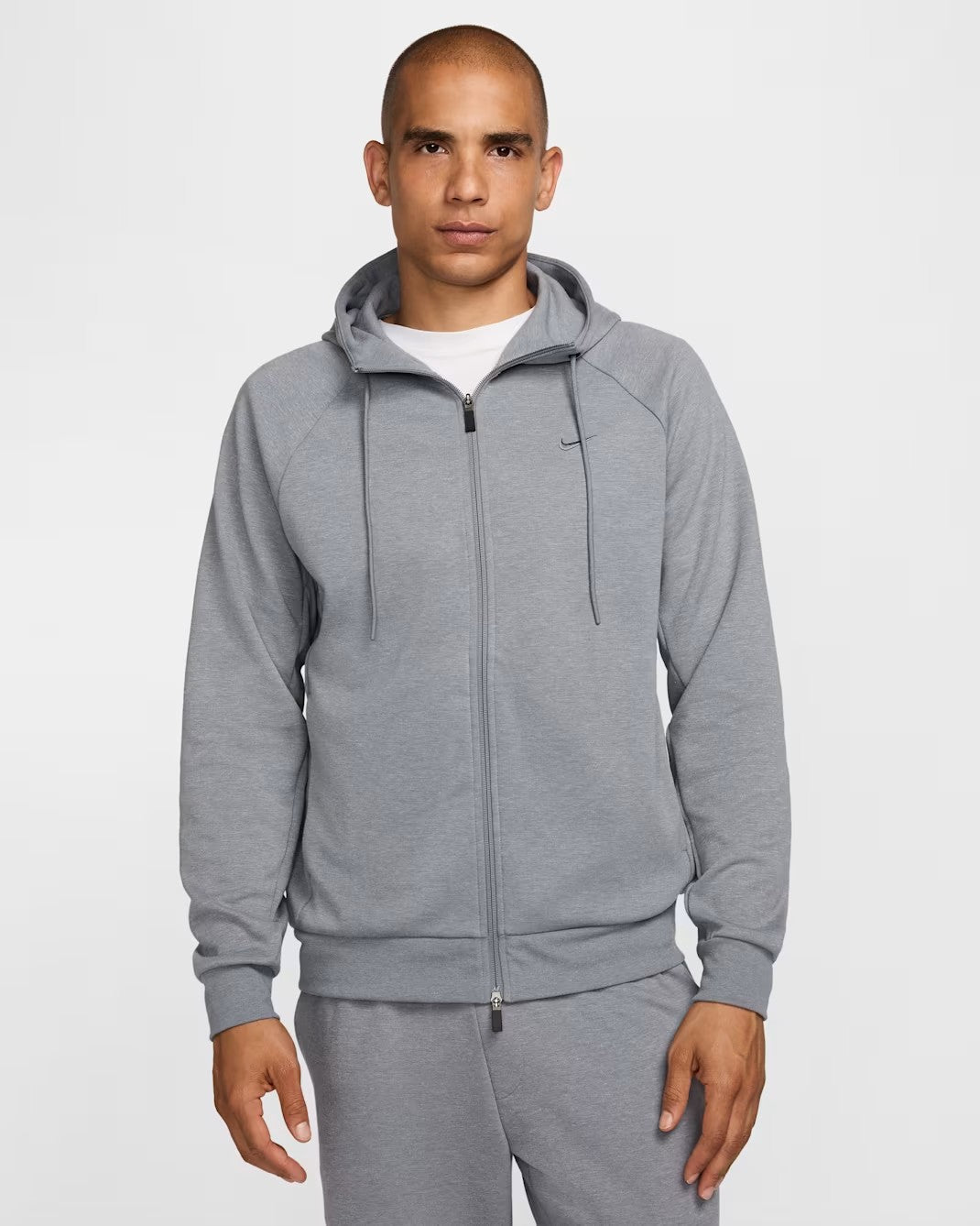 Nike Mens Dri-Fit Uv Full-Zip Performance Hoodie Grey